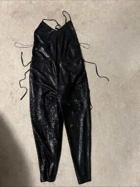 NWOT Free People black Sequin Jumpsuit